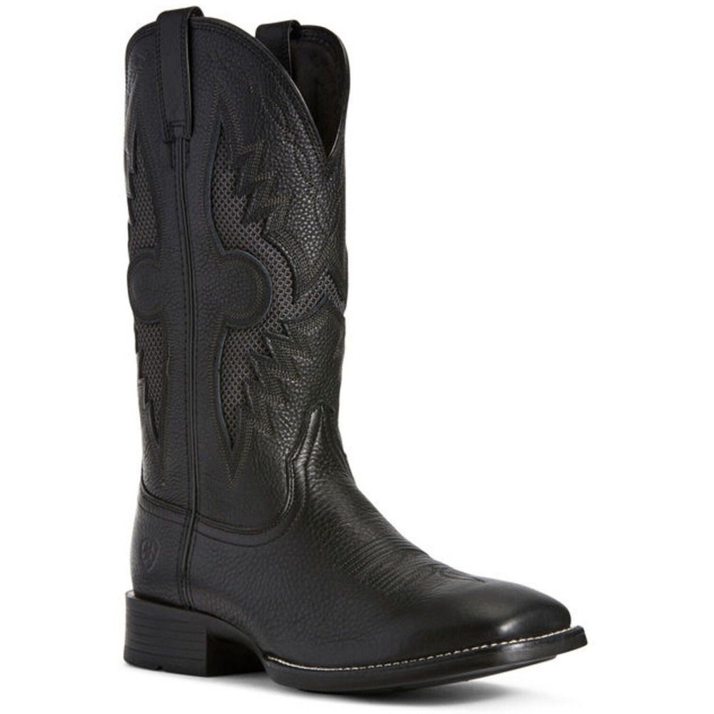 NEW Ariat Mens Solado VentTEK Western Performance Boots Black Carbon Size 9 D